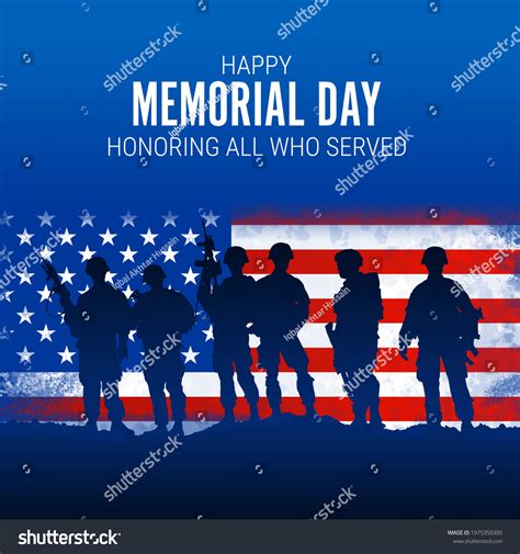 Memorial Day Remember Honor Banner Card Stock Illustration 1975350305