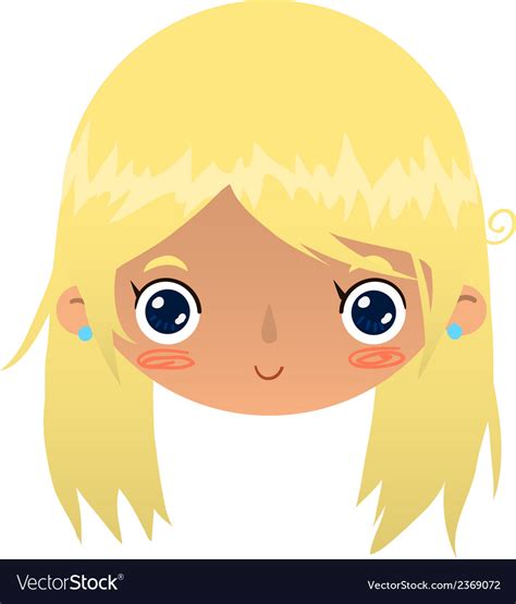 Cartoon Blonde Girl Face Royalty Free Vector Image