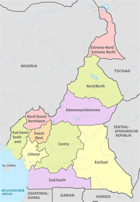 Carte Administrative du Cameroun  Carte administrative du Cameroun