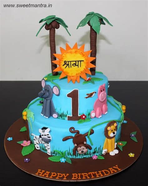 Army camouflage cake using fondant icing, marble icing, how to make marble design using fondant, how to cover a cake, how. Jungle theme 2 layer customized designer fondant cake for ...