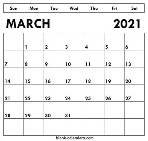 2021 blank and printable word calendar template. March 2021 Calendar Editable | Monthly Print Free 2021 ...