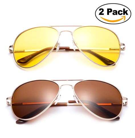 newbee fashion 2 pack night vision driving glasses yellow amber lens and day time driving