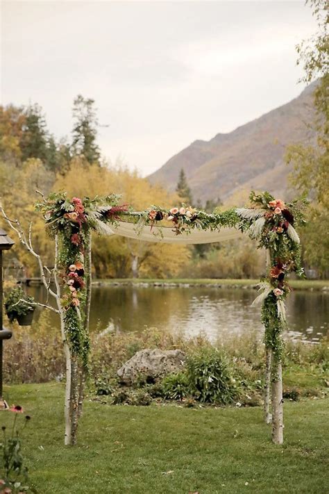 Beauty By The Lake Outdoor Fall Wedding Fall Wedding Arches Wedding