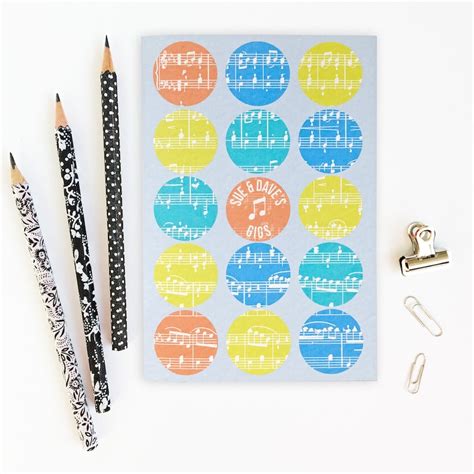 Music Design Personalised Notepad Music Notebook Etsy