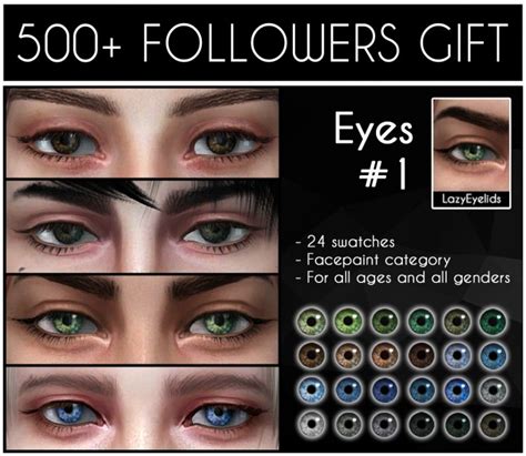 Eyes 1 At Lazyeyelids Sims 4 Updates