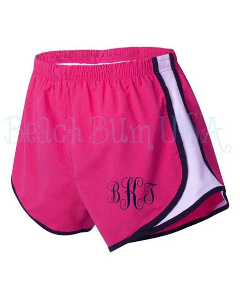 Monogram Running Shorts Pink Custom Embroidery By Beachbumusa 2200