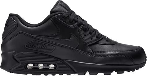 New Nike Mens Air Max 90 Premium Leather Sneaker Triple All Black