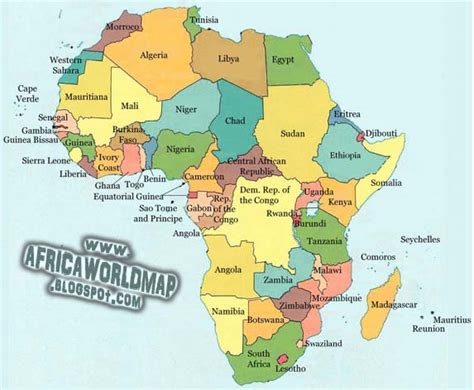 The african continent comprises a vast, rolling plateau. Africa Continent World Map