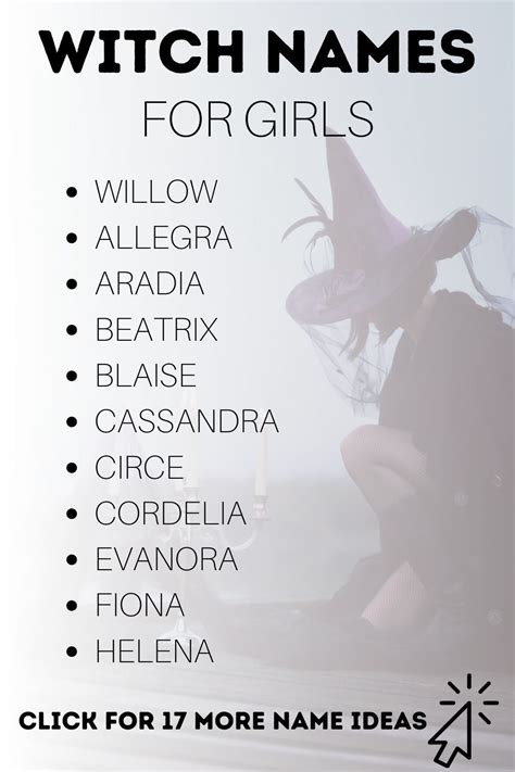 Unique Witch Names Eclectic Witchcraft Witch Names Witchy Names