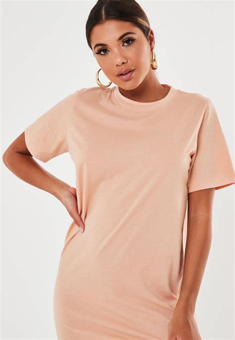 pink-basic-midi-t-shirt-dress-missguided