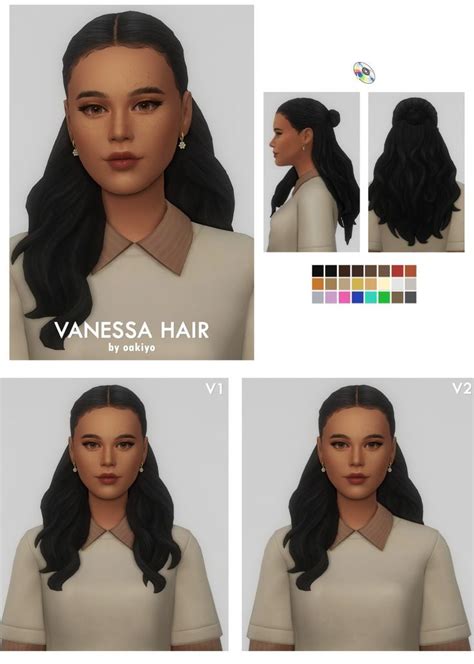 Vanessa Hair Oakiyo On Patreon Sims Hair Sims 4 Toddler Sims Mods