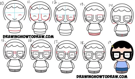 How To Draw Chibi Kawaii Tina From Bobs Burgers Easy Step