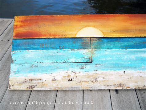 Uses For Old Fence Boards Sunset Beach Art From Fence Boards 좋은 아이디어