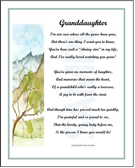 Poem For My Granddaughter Granddaughter 16th 18th 21st Birthday T