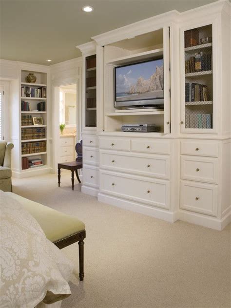 Amazon's choice for wall units for living room with storage. Love this idea. Built ins to hide the TV in the bedroom ...
