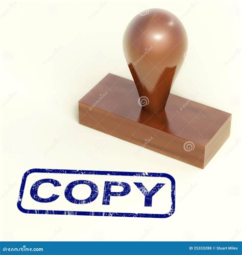 Copy Rubber Stamp Shows Duplicate Replicate Or Reproduce Stock
