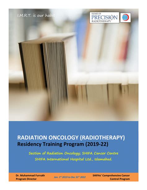 Pdf Radiation Oncology Radiotherapy Residency Training Program 2019