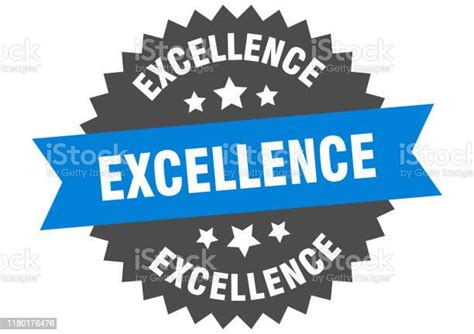 Excellence Sign Excellence Blueblack Circular Band Label Stock