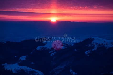 Beautiful Sunrise In Winter Mountains Stock Image Image Of Park