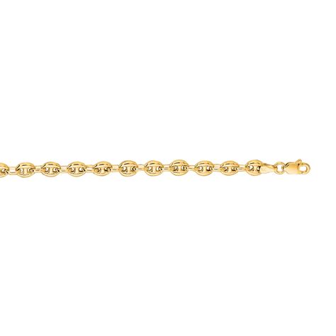 Hollow 14k Yellow Gold Gucci Chain For Men And Women Mariner Puffed 45mm