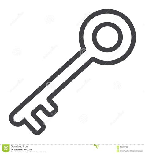 Key Line Icon Web And Mobile Lock Sign Vector Stock Vector