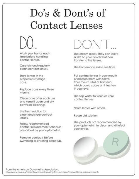 Contact Lens Dos And Donts Optographics Contact Lenses Eye Care Lens