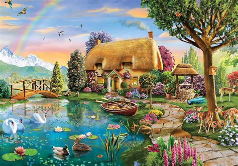 Solve Lakeside Cottage Jigsaw Puzzle Online With 315 Pieces