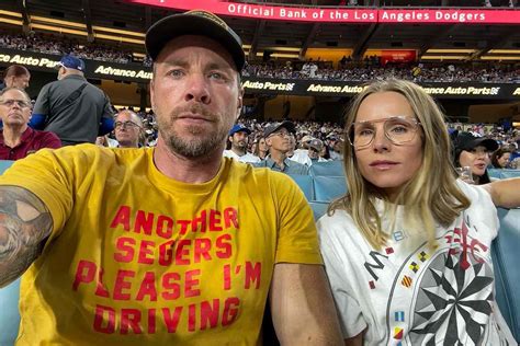 Dax Shepard Posts Rare Photo With Wife Kristen Bell At Dodgers Game