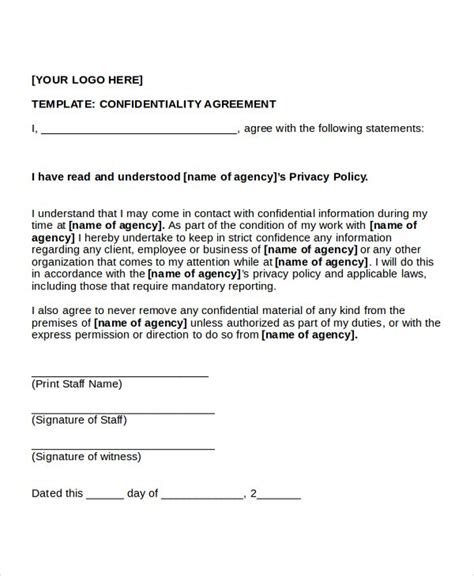 standard  disclosure agreement form   word
