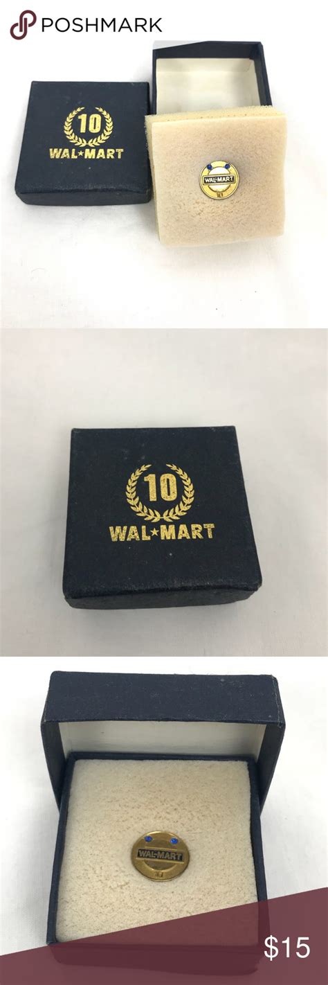 Rare Walmart Lapel Pin 10 Years Of Service Lapel Pins Stone Jewelry