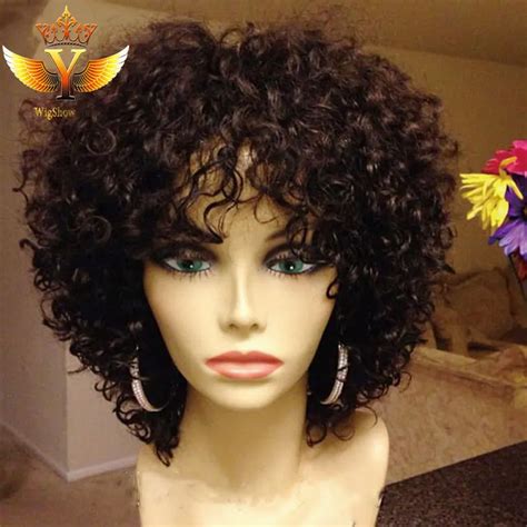 Kinky Curly Lace Front Wigs 130 Density Brazilian Virgin Human Hair