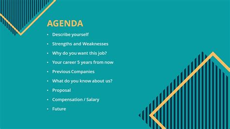 Agenda Slide For Job Interview Free Powerpoint Templates