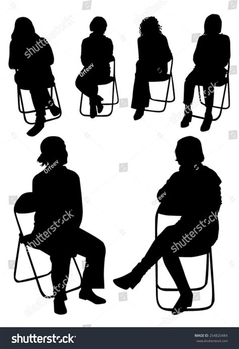 Sitting People Silhouettes Stock Vector 254820484 : Shutterstock