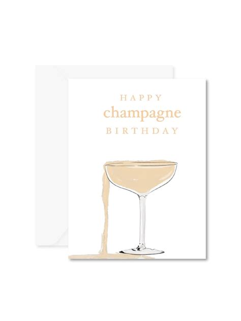Champagne Birthday Card Celebration Card Champagne Lover Etsy Canada