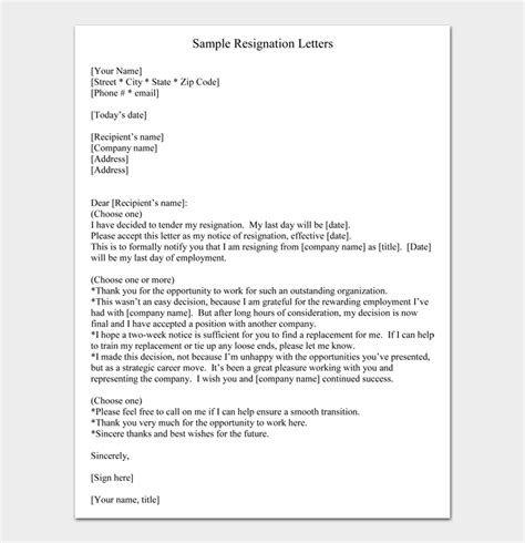 How To Write A Resignation Letter Template With Examples