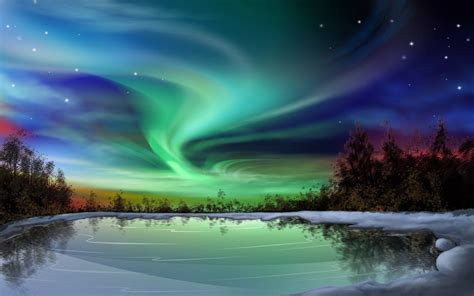 Aurora Borealis Background Desktop