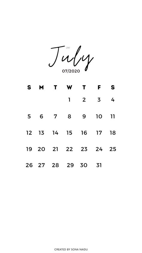 A Calendar With The Word July Written In Black And White On Its Side