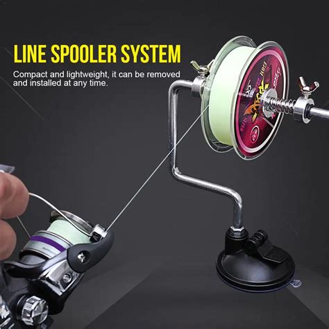 Portable Fishing Line Winder System Reel Line Spooler Vacuum Spooling