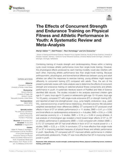 Pdf The Effects Of Concurrent Strength And Endurance Training On
