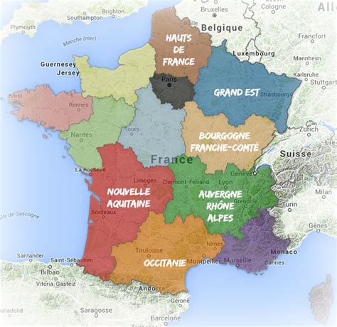 Carte Les Nouveaux Noms Des Régions De France