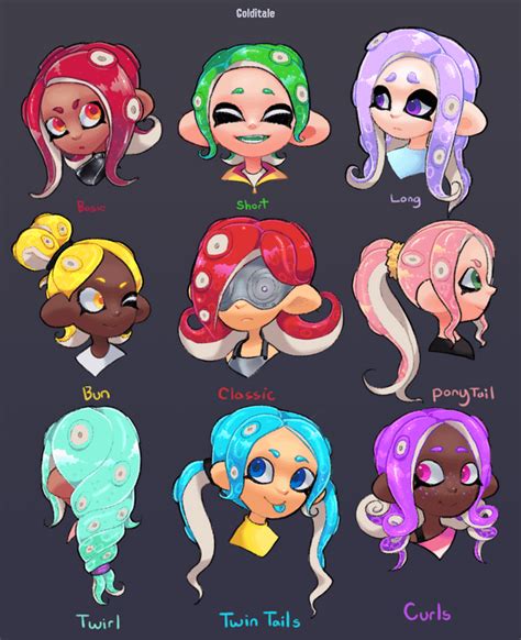I Made Some New Octoling Girl Hairstyles Splatoon