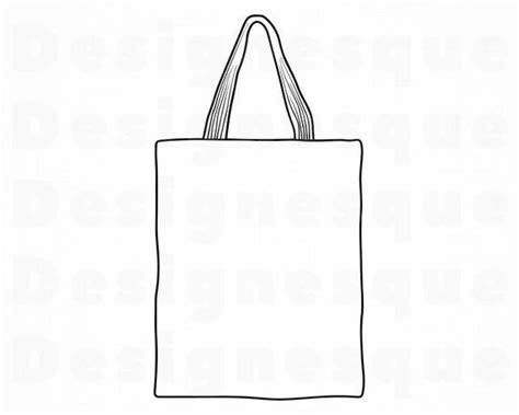Tote Bag Outline 2 Svg Tote Bag Svg Tote Bag Clipart Tote Etsy In