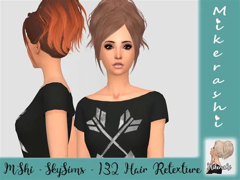 Mikerashi Skysims 132 Hair Retextured Sims 4 Hairs