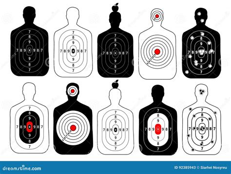 Target Range Shoot Human Vector Set Stock Vector Illustration Of