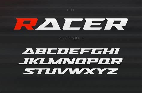 Racing Font Aggressive And Stylish Lettering Design Dynamic Letters