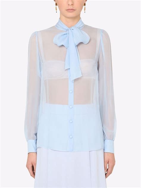 dolce and gabbana pussy bow shirt farfetch