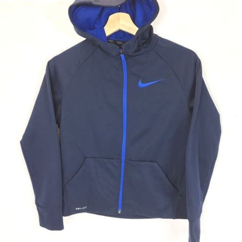 Nike Zip Up Hoodie Boys Sz M Medium Blue Long Sleeve Jacket S12 Ebay