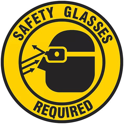 Warehouse Floor Sign Safety Glasses Required 17 Diameter S 19292 Uline
