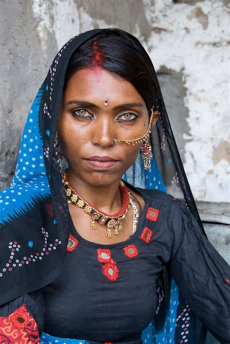 Portrait Of A Beautiful Rajasthani Woman India Let Sch Focus
