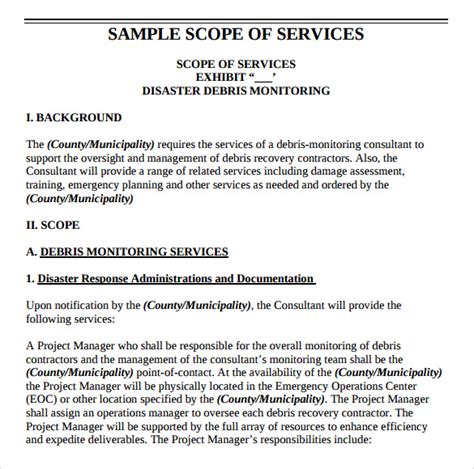 Free 40 Sample Scope Of Work Templates In Pdf Ms Word Excel